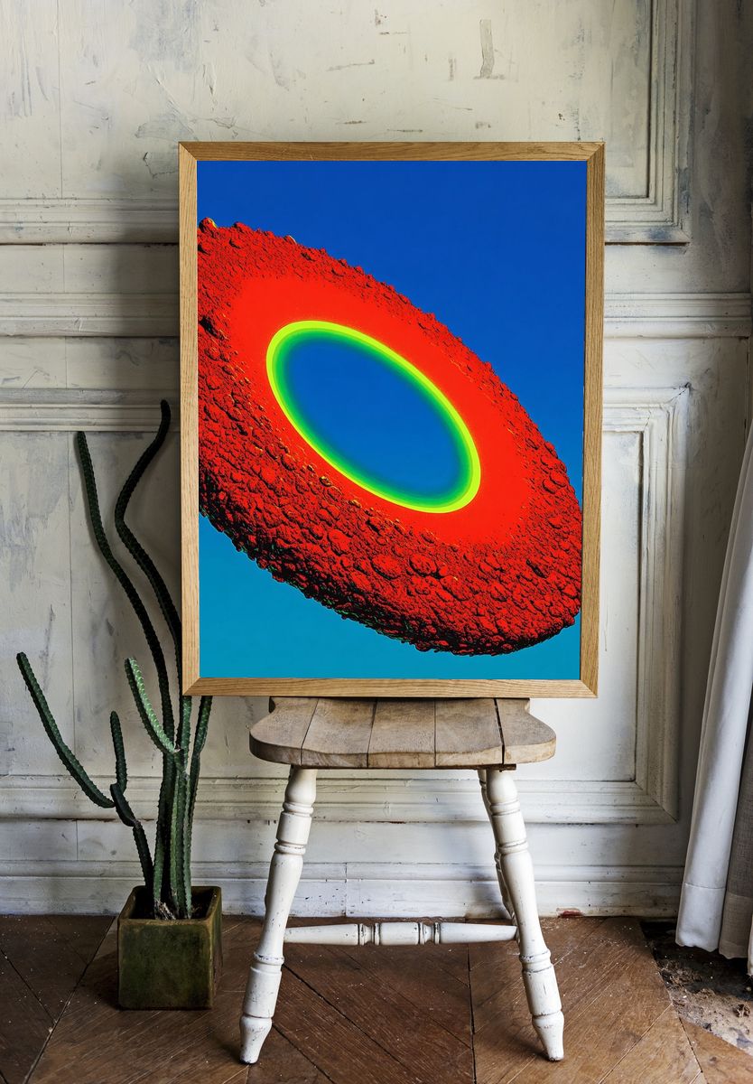 Abstract Red and Green Ring Poster room preview