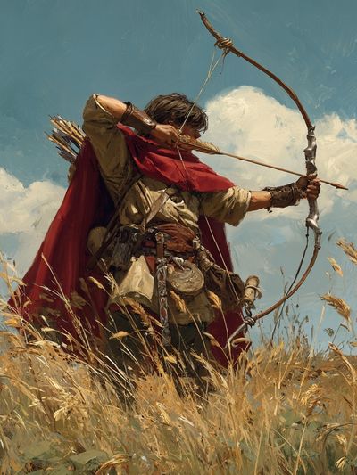 Archer in the Field — Fantasy Art Print. poster print