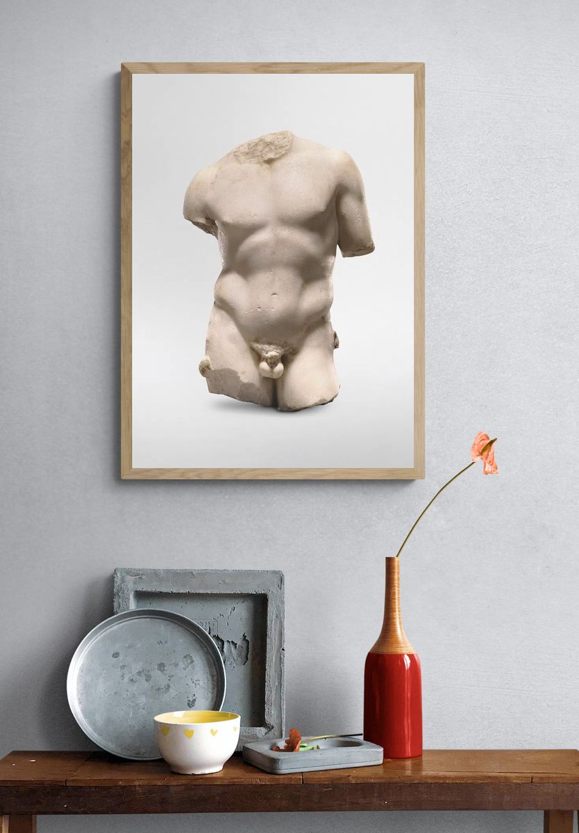 Ancient Greek Torso Sculpture Poster. — room view 3