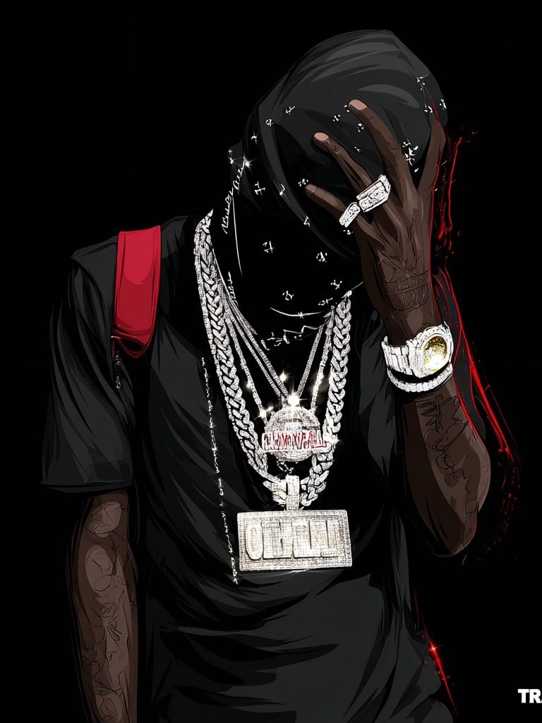 Stylish Rapper — Illustration Print. poster — illustration art