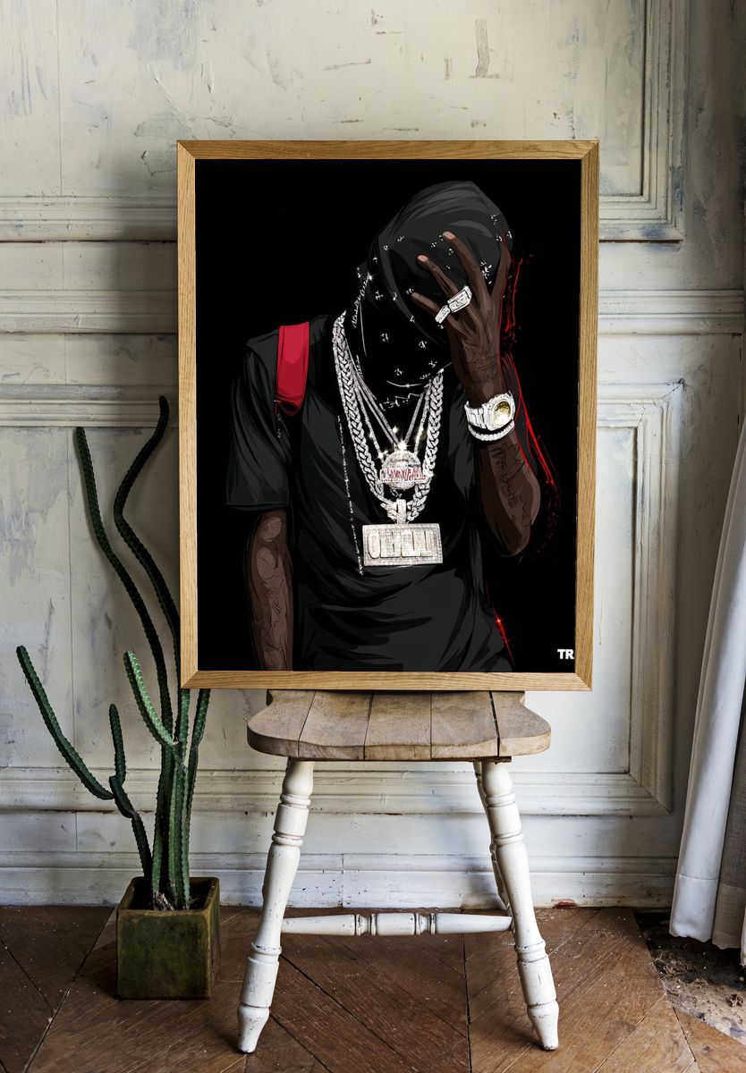 Stylish Rapper — Illustration Print. room preview