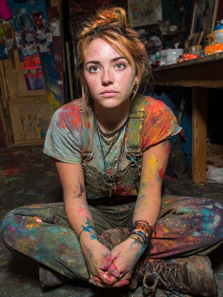 Colorful Artist in Studio — Photography Print. poster — photography art
