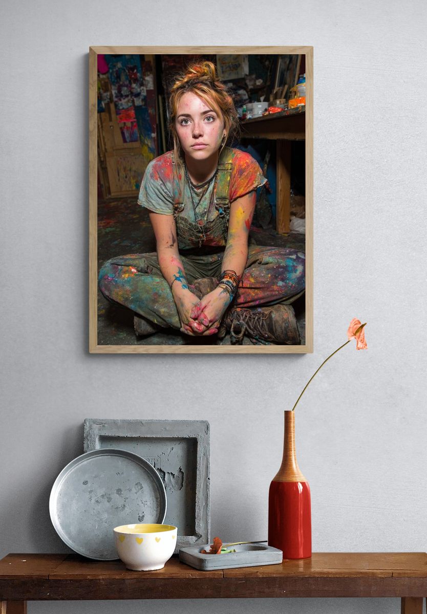 Colorful Artist in Studio — Photography Print. — room view 3