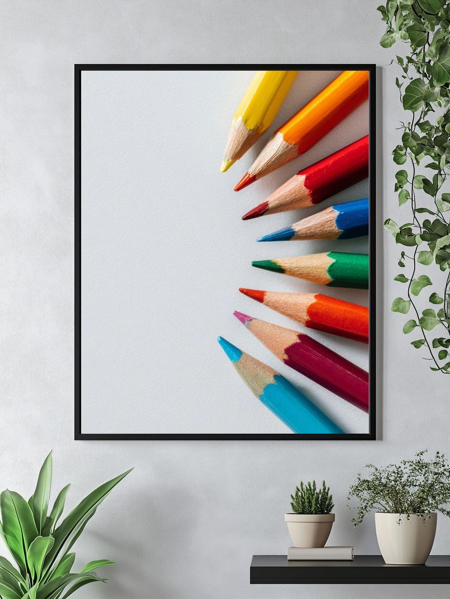 Colorful Pencils — Illustration Print. — room view 4