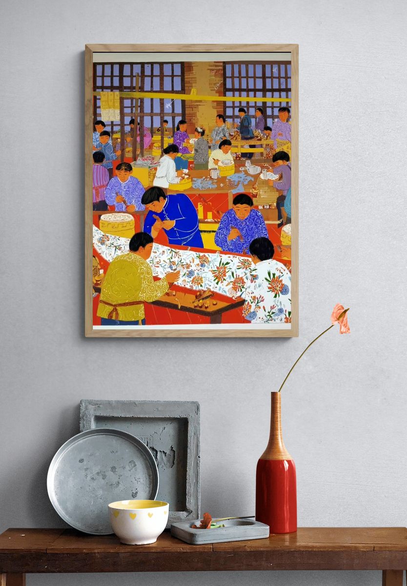 Artisans at Work — Illustration Print. — room view 3