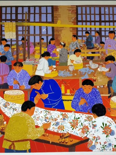 Artisans at Work — Illustration Print. poster print