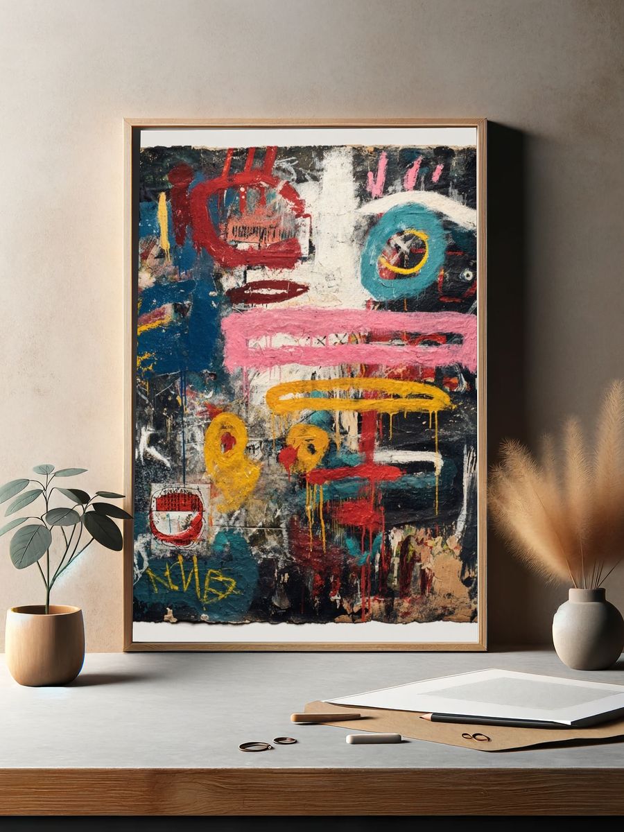 Abstract Expressionist Art Poster. — room view 2
