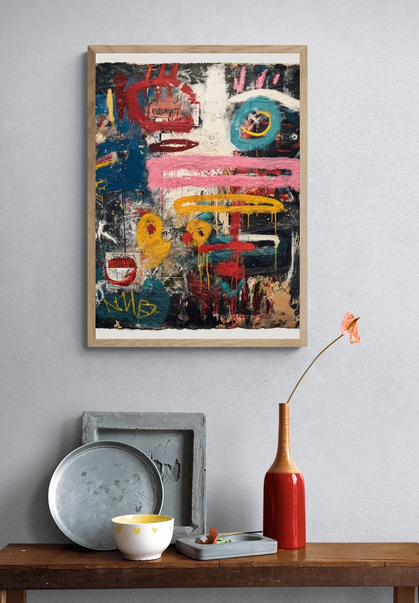 Abstract Expressionist Art Poster. — room view 3