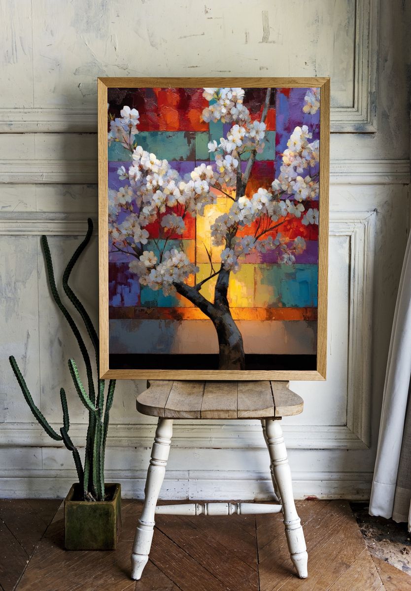 Blossoming Tree — Fine Art Print. — room view 1