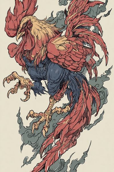 Majestic Rooster — Illustration Print. poster