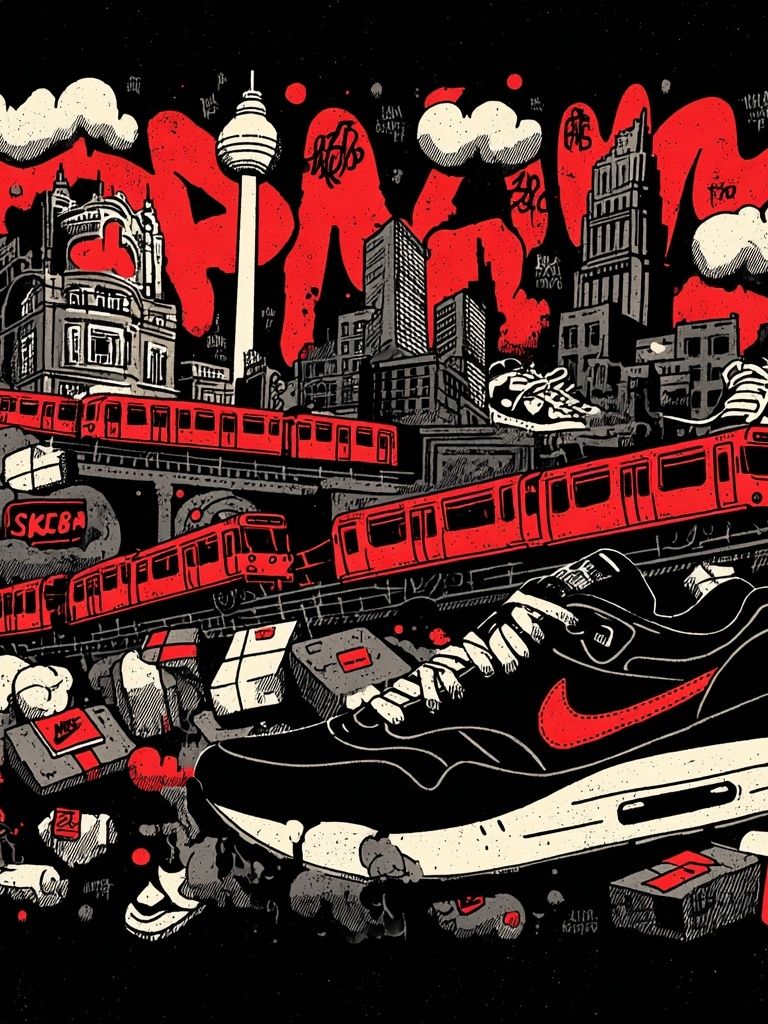 Urban Sneakers — Street Art Print. poster — illustration art