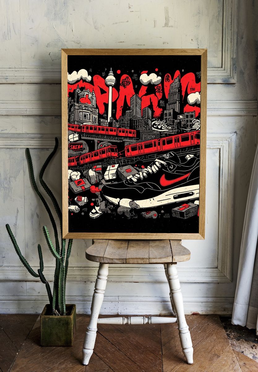 Urban Sneakers — Street Art Print room preview