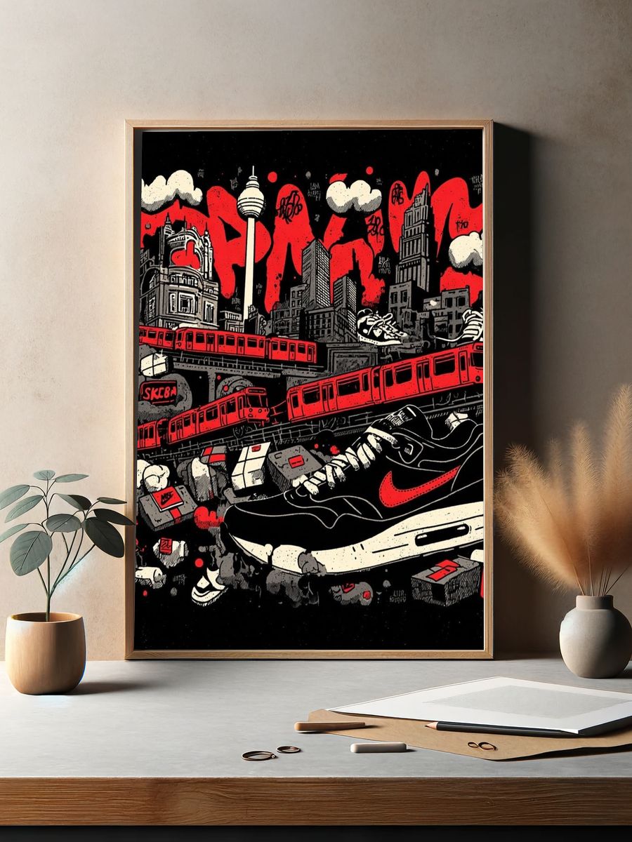 Urban Sneakers — Street Art Print. — room view 2