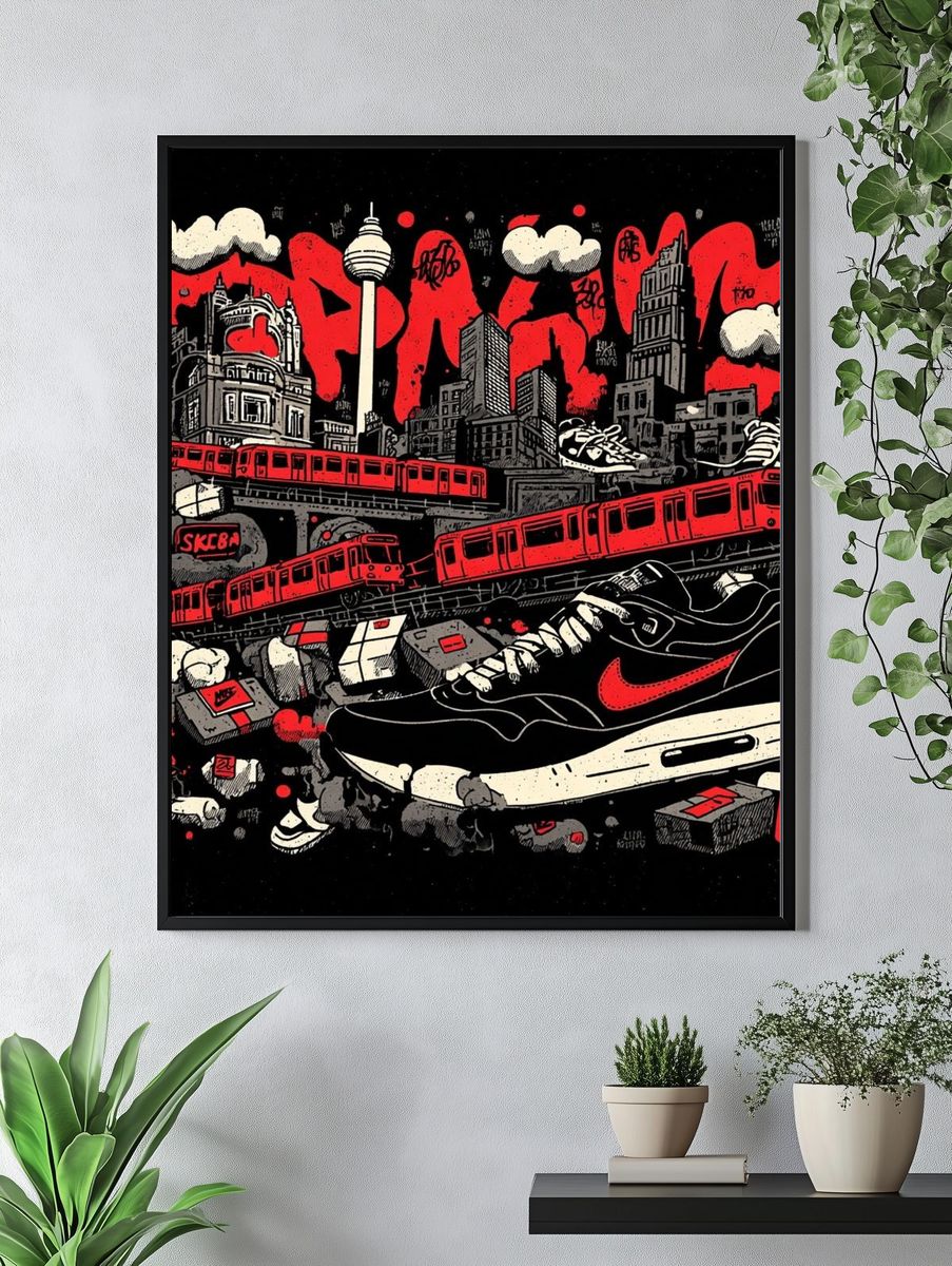 Urban Sneakers — Street Art Print. — room view 4