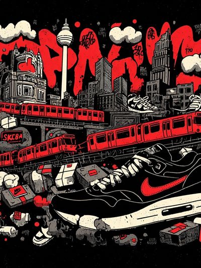 Urban Sneakers — Street Art Print. poster print