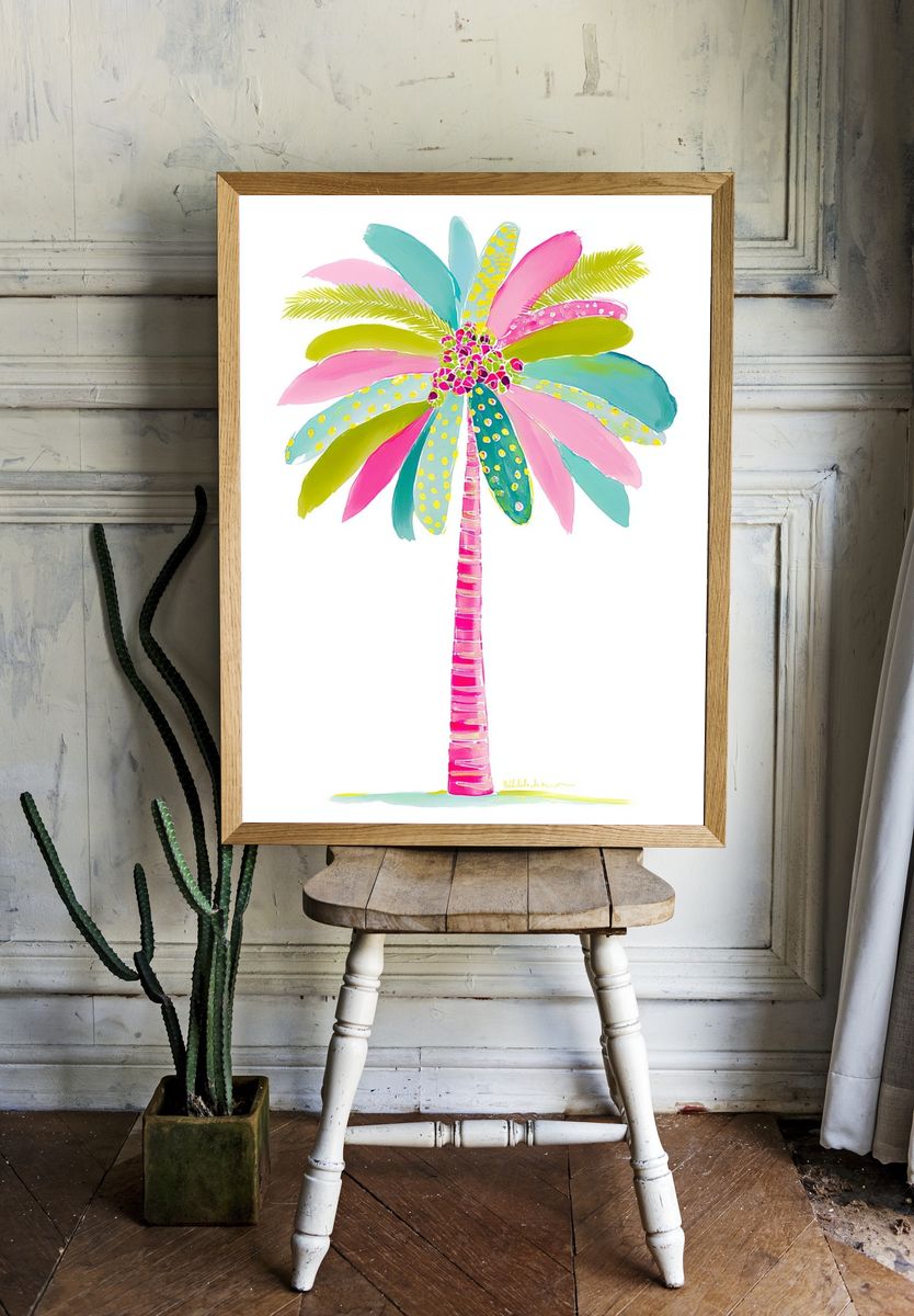 Colorful Palm Tree — Illustration Print room preview
