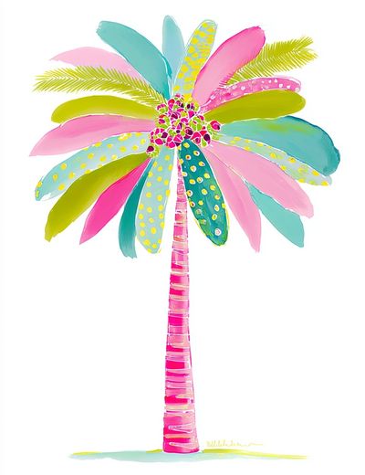 Colorful Palm Tree — Illustration Print. poster print