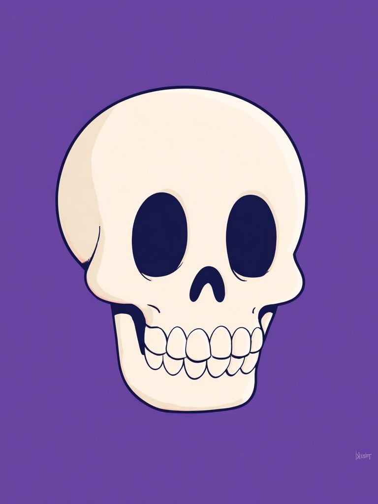 Cartoon Skull — Illustration Print. poster — illustration art
