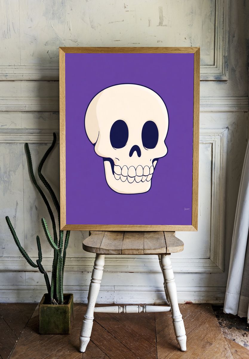 Cartoon Skull — Illustration Print room preview