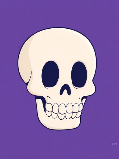Cartoon Skull — Illustration Print. poster print