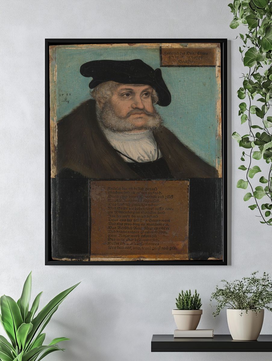 Friedrich III (1463–1525), the Wise, Elector of Saxony by Lucas Cranach the Elder and Workshop — Art Print. — room view 4