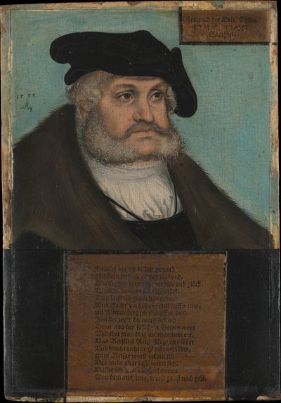 Friedrich III (1463–1525), the Wise, Elector of Saxony by Lucas Cranach the Elder and Workshop — Art Print. poster