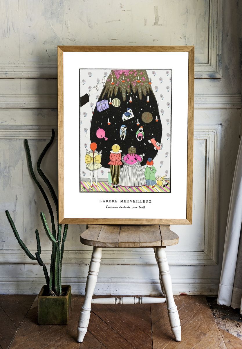 Christmas poster, Art Nouveau remix room preview