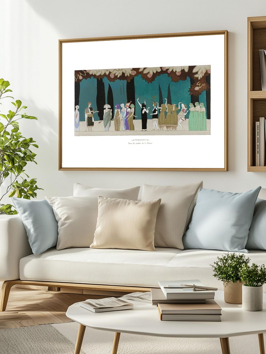 Vintage women fashion poster, gardens. — room view 2