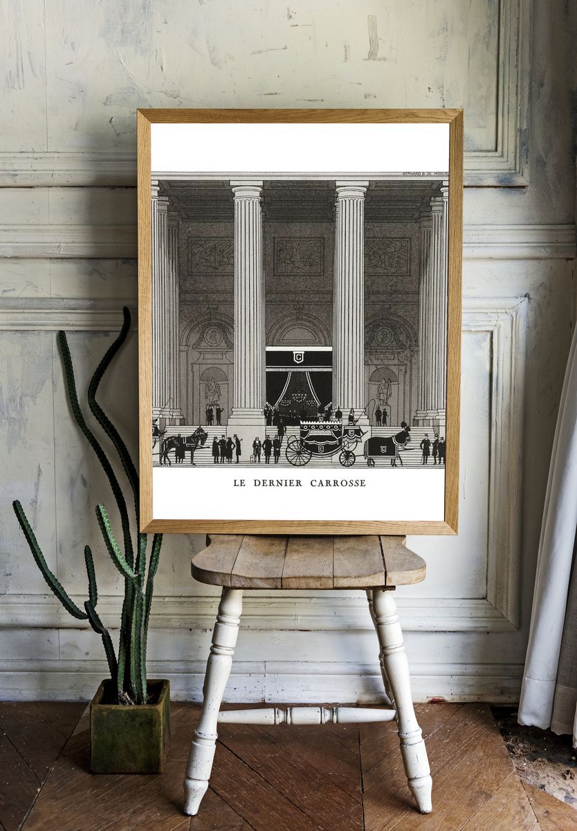 Vintage coach poster, Art Nouveau room preview