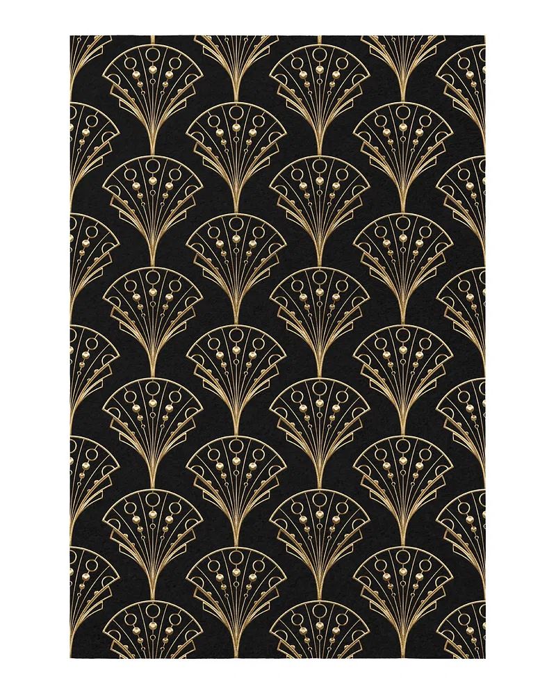 Vintage art deco poster, black and gold geometric pattern design. poster — fine-art art