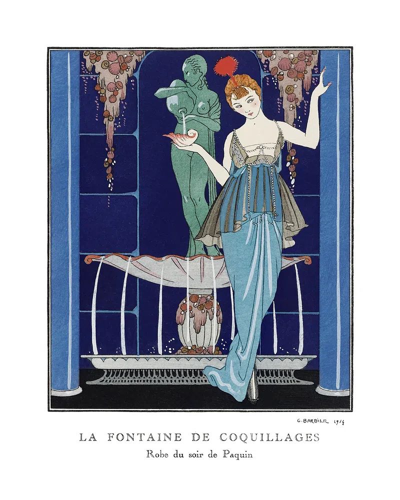 Flapper lady poster, art deco. poster detail