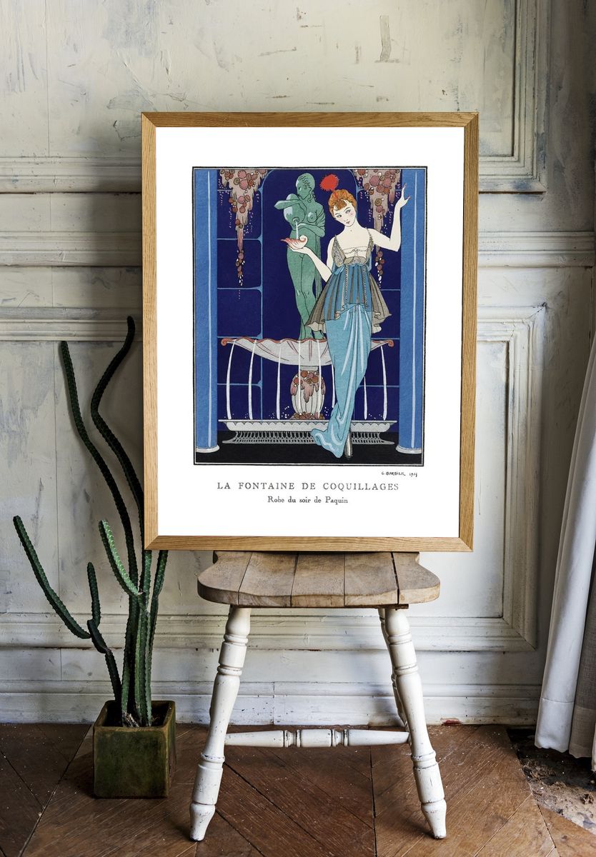 Flapper lady poster, art deco room preview