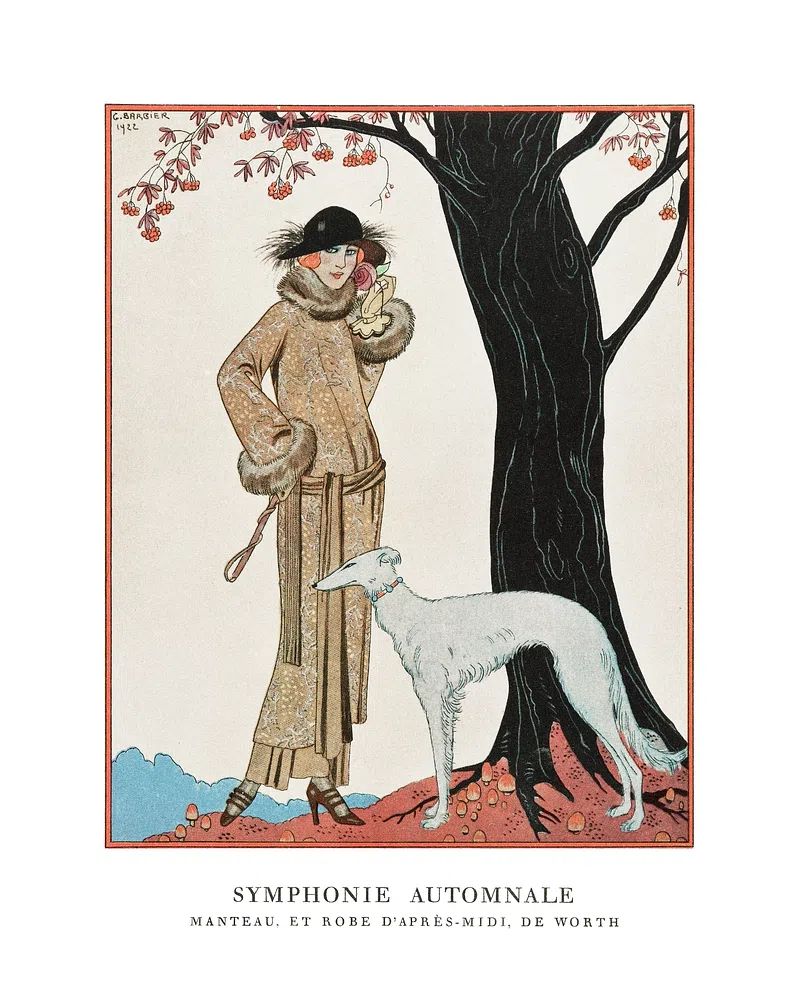 Vintage Fashion by George Barbier — Art Print. poster — fine-art art