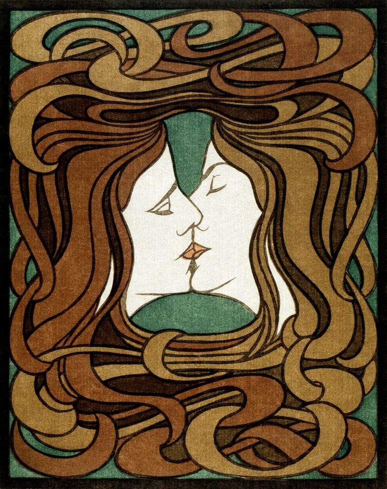 The Kiss by Peter Behrens (1898) — Art Print. poster detail