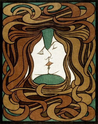 The Kiss by Peter Behrens (1898) — Art Print. poster