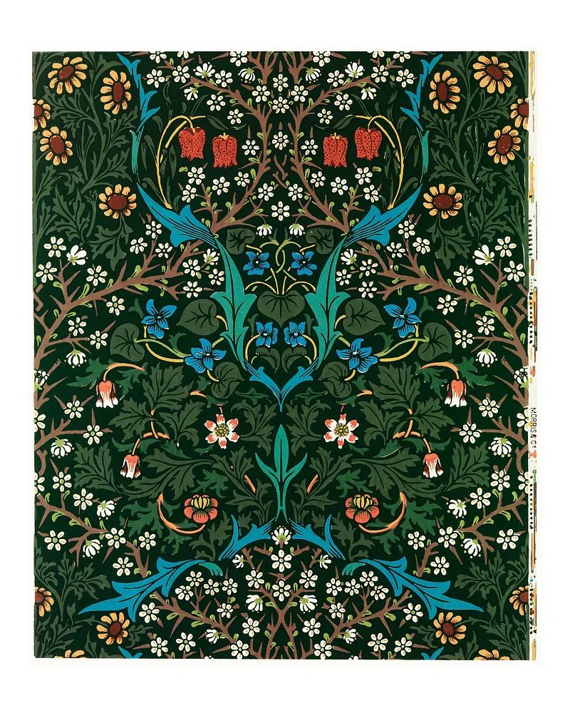 Tulip pattern vintage illustration wall. poster detail