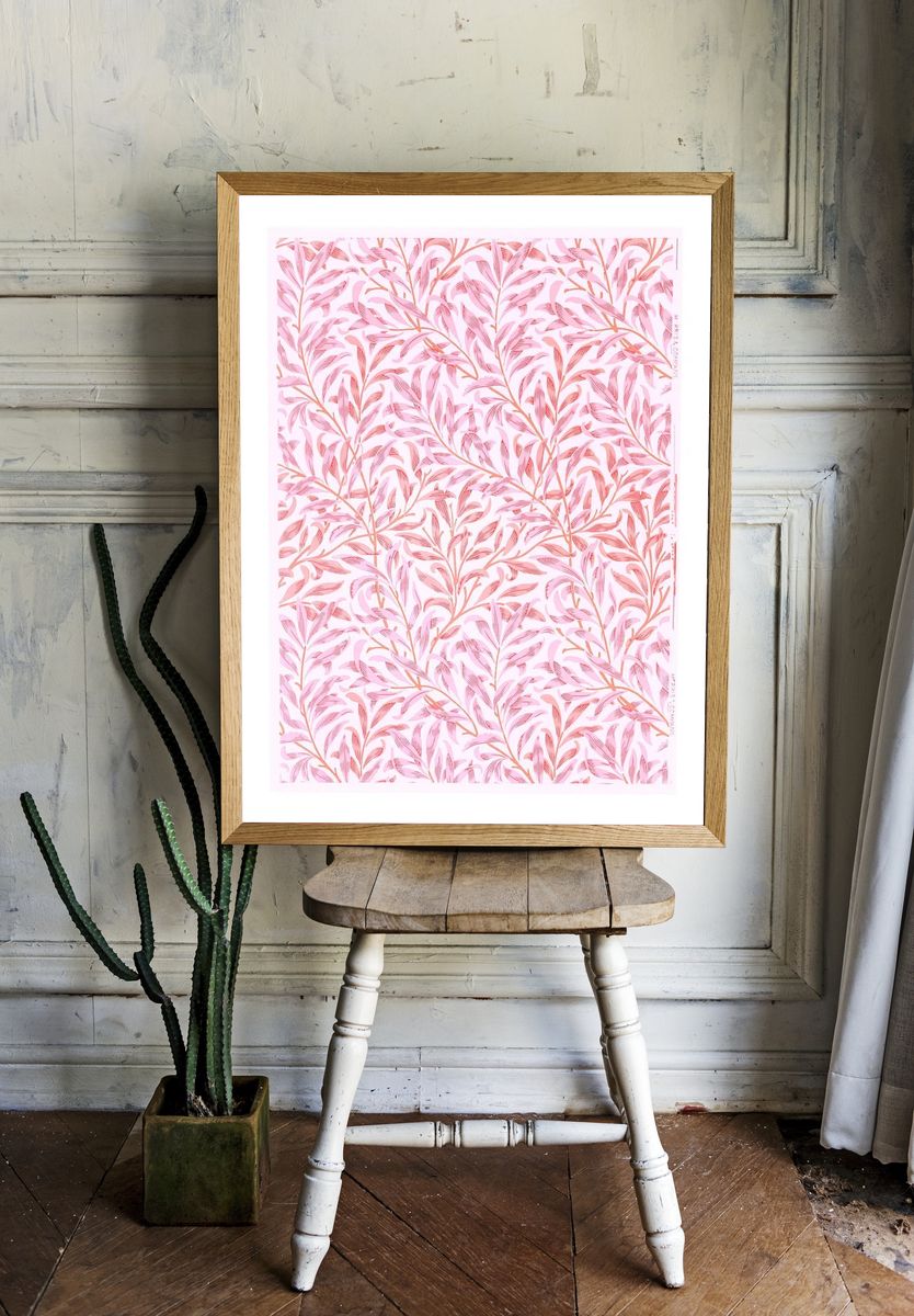 Willow wallpaper pattern wall art. room preview