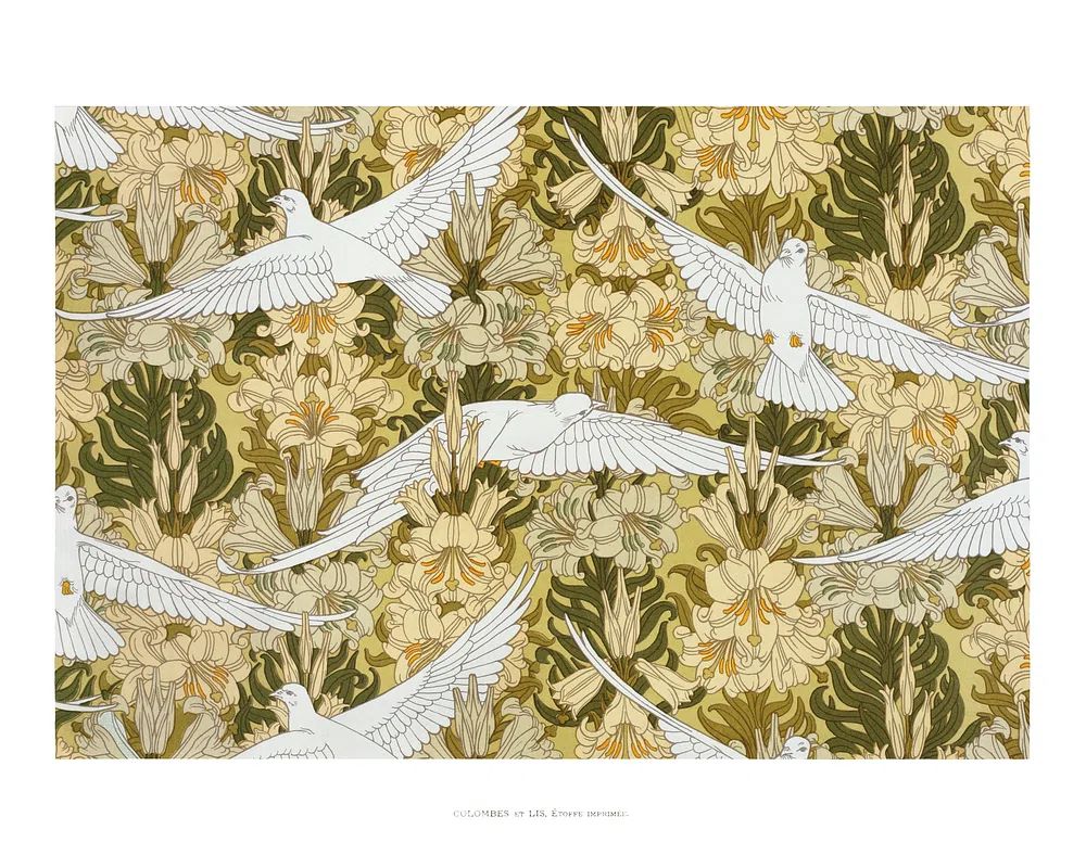 Bird pattern wall art, Colombes. poster detail