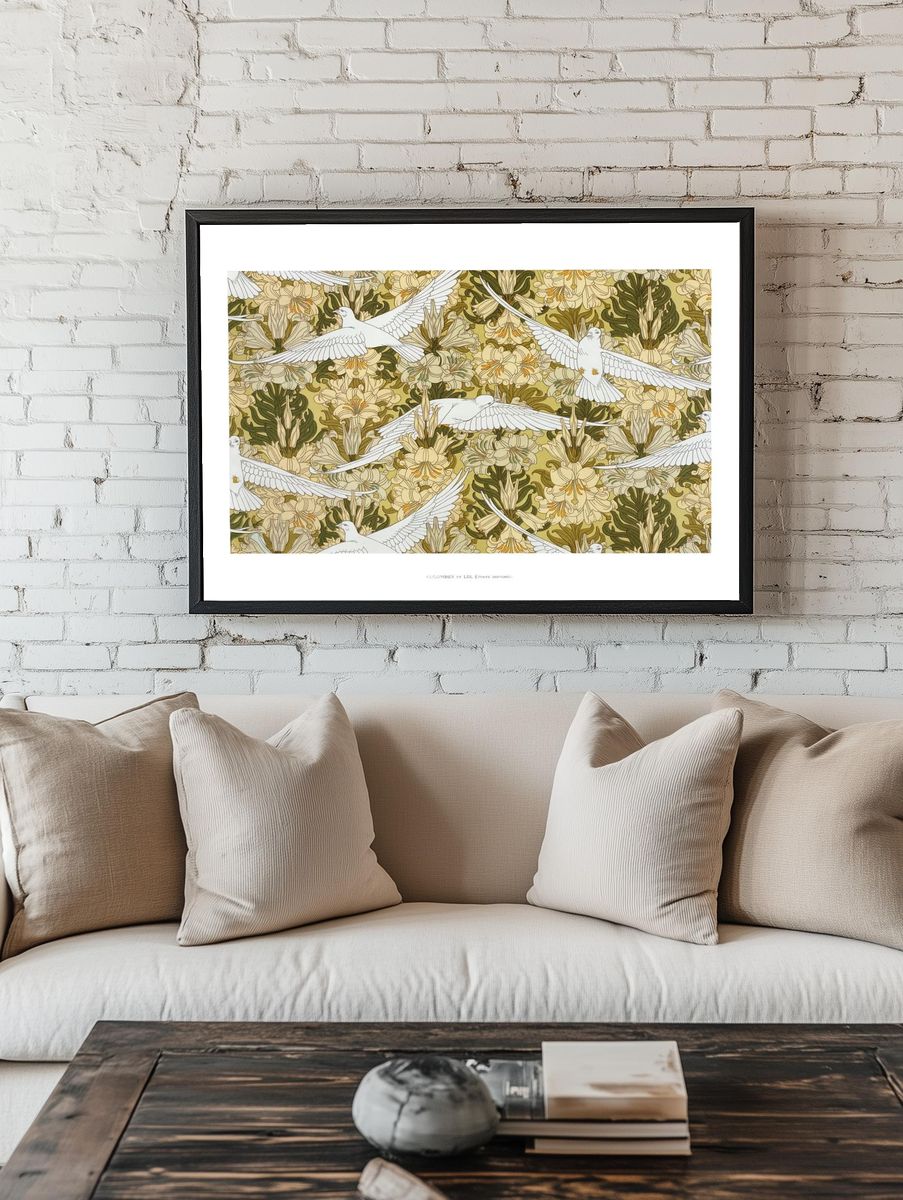 Bird pattern wall art, Colombes. — room view 1