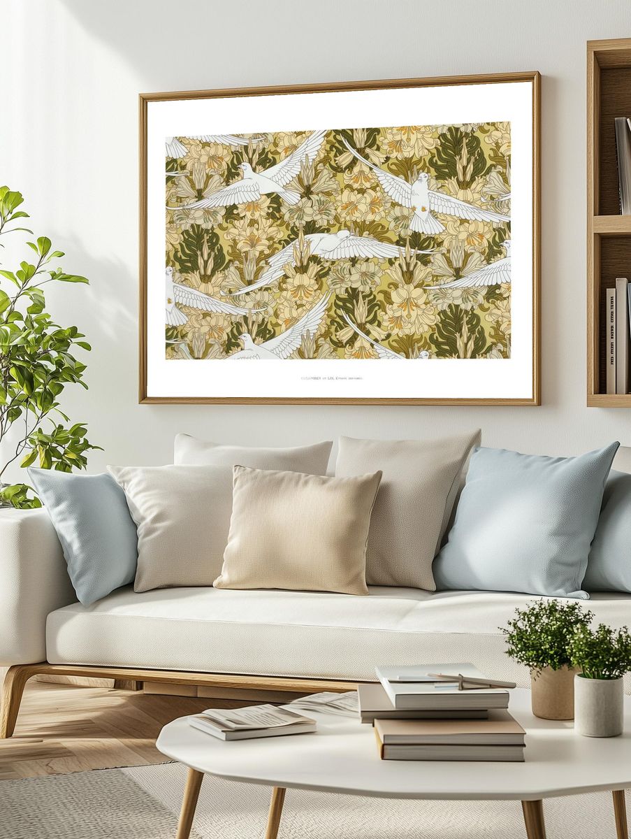 Bird pattern wall art, Colombes. — room view 2