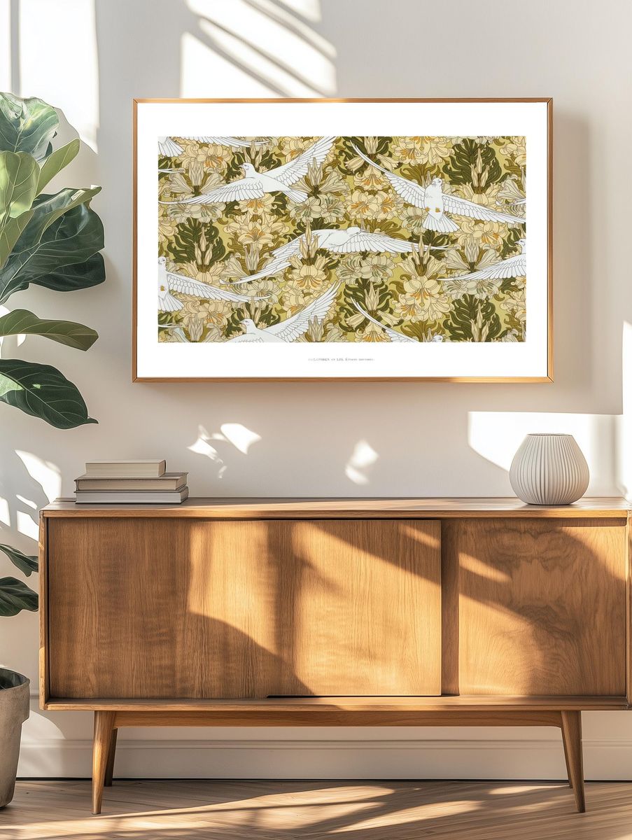 Bird pattern wall art, Colombes. — room view 3