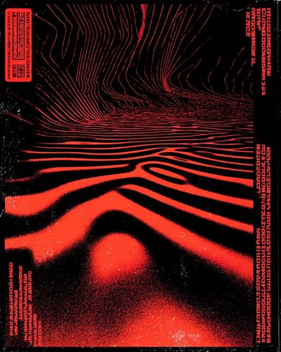 Abstract Red Waves Poster. poster