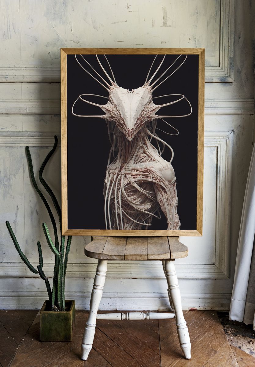 Abstract Creature Sculpture Poster. — room view 1