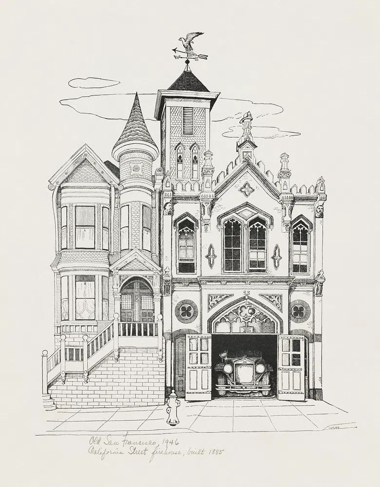 Old San Francisco — Architectural Illustration Print. poster — architecture art