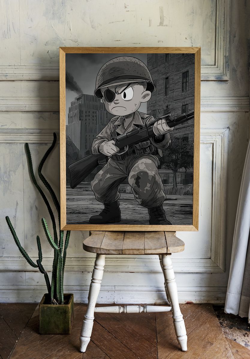 Brave Soldier — Anime Art Print room preview