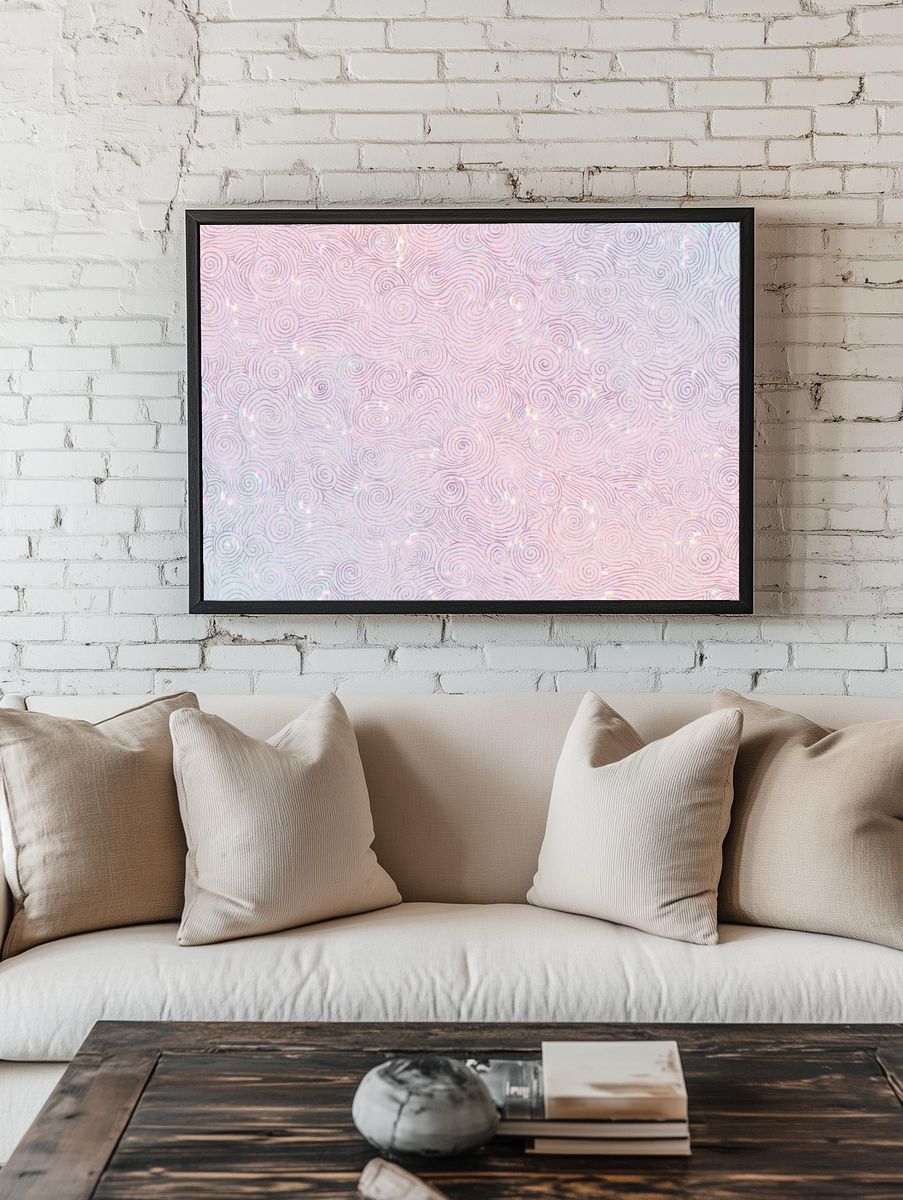Nature holographic pattern remix artwork. room preview