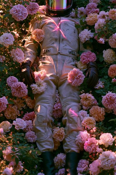 Astronaut in Roses Photography Poster. poster print