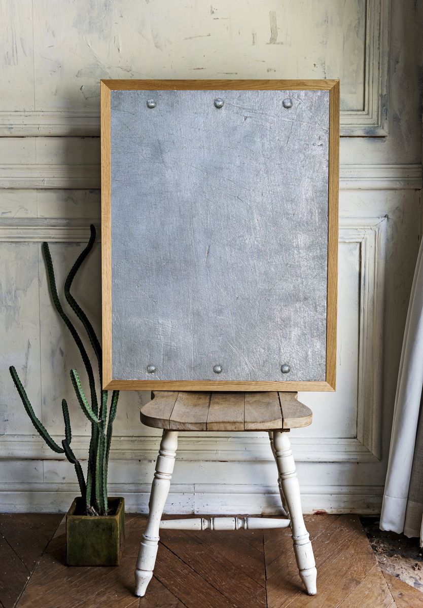 Riveted Steel Texture Print. room preview