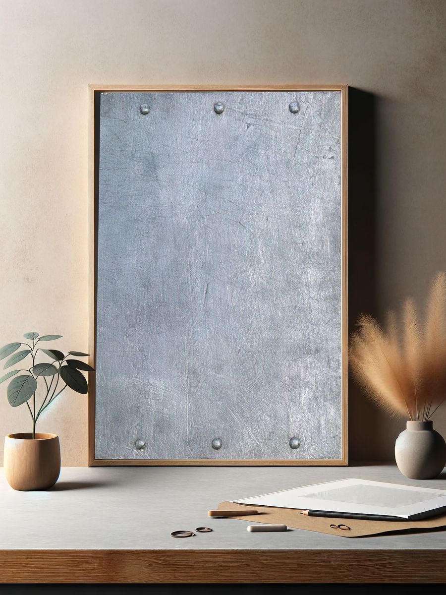 Riveted Steel Texture Print. — room view 2