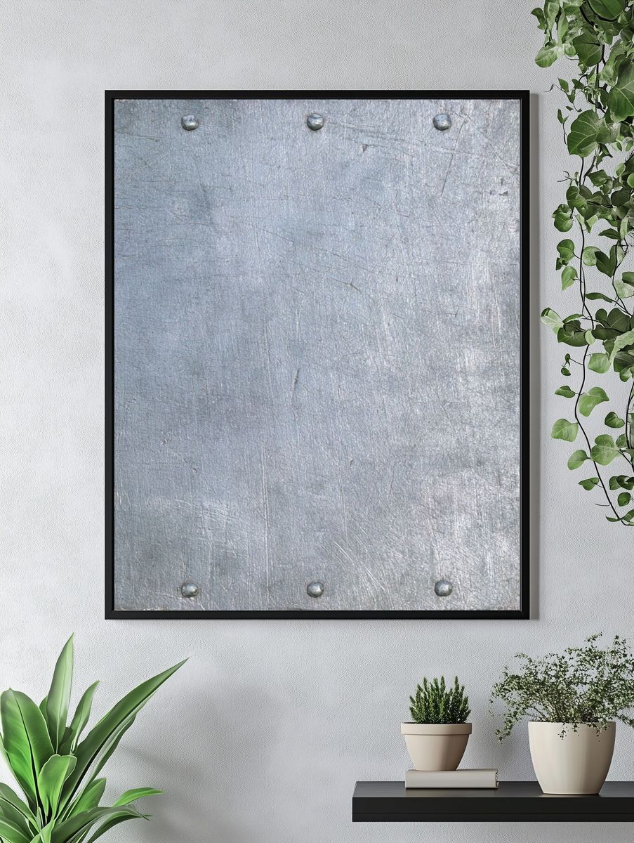 Riveted Steel Texture Print. — room view 4